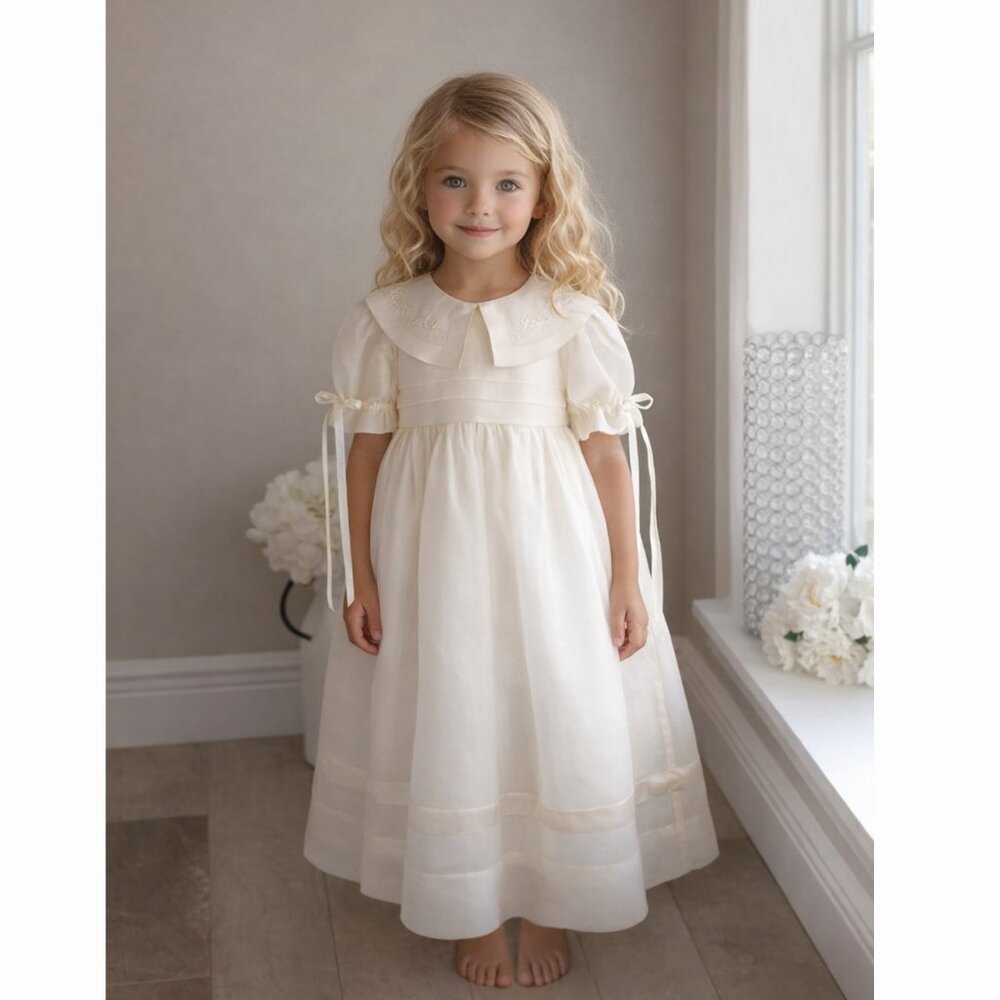 Strasburg Dress Silk Organdy RARE Heirloom Flower Girl Special Occasion Size 5/6
